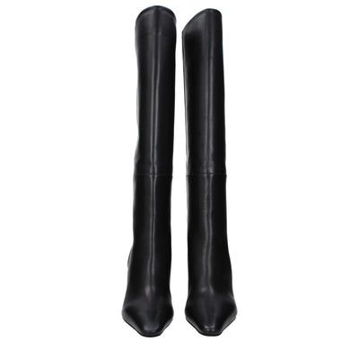 Jacquemus Black Leather High Heel Boots
