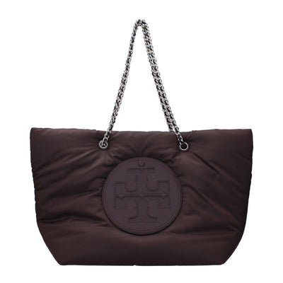Tory Burch paarse stoffen schoudertassen
