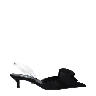 Sandales plates en satin noir Versace