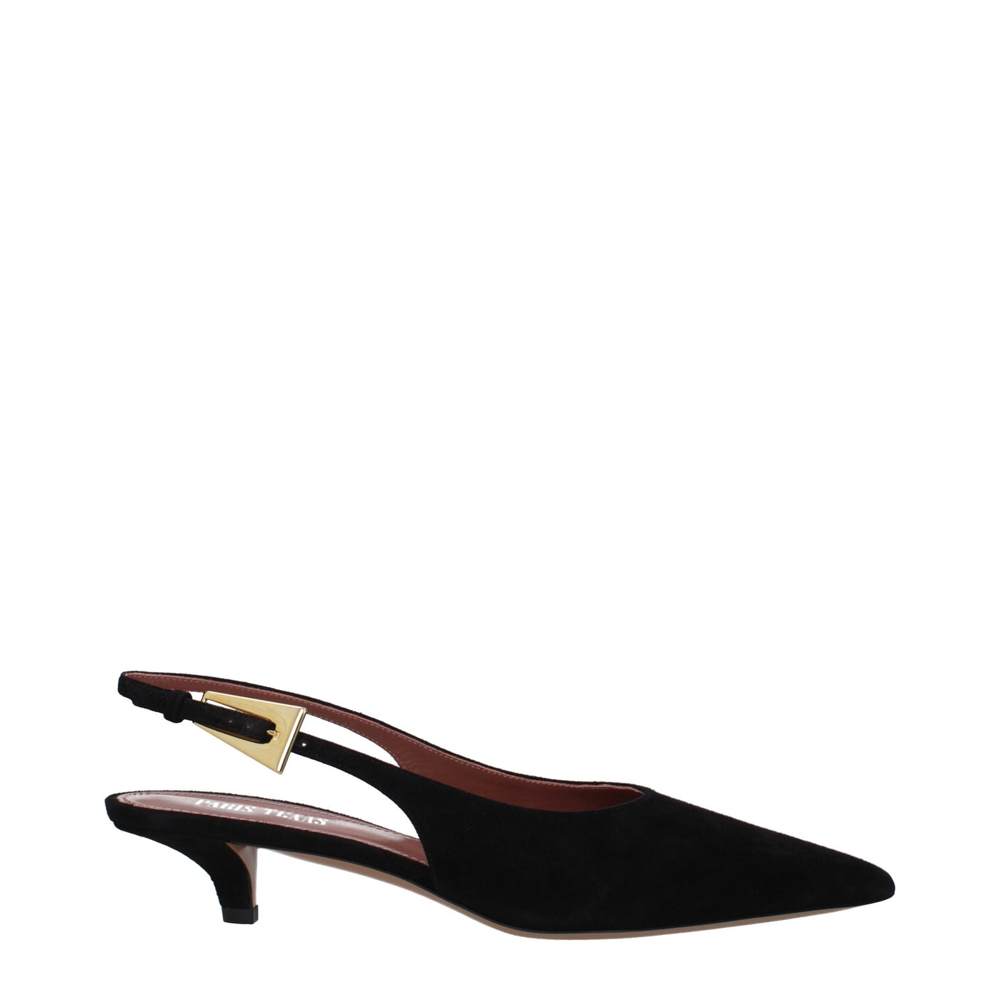 Escarpins à talons mi-hauts en cuir noir Paris Texas