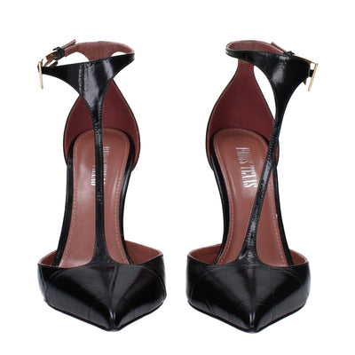 Escarpins à talons hauts en cuir noir Paris Texas