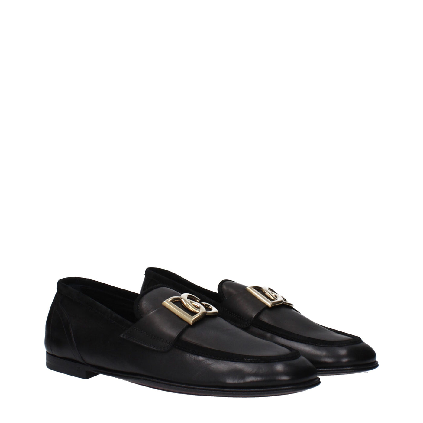 Dolce &amp; Gabbana zwarte leren instappers