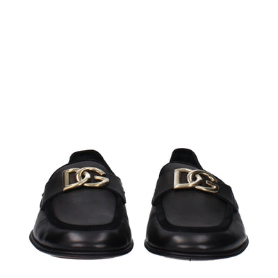 Dolce &amp; Gabbana zwarte leren instappers