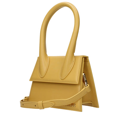 Sacs à main en cuir jaune Jacquemus