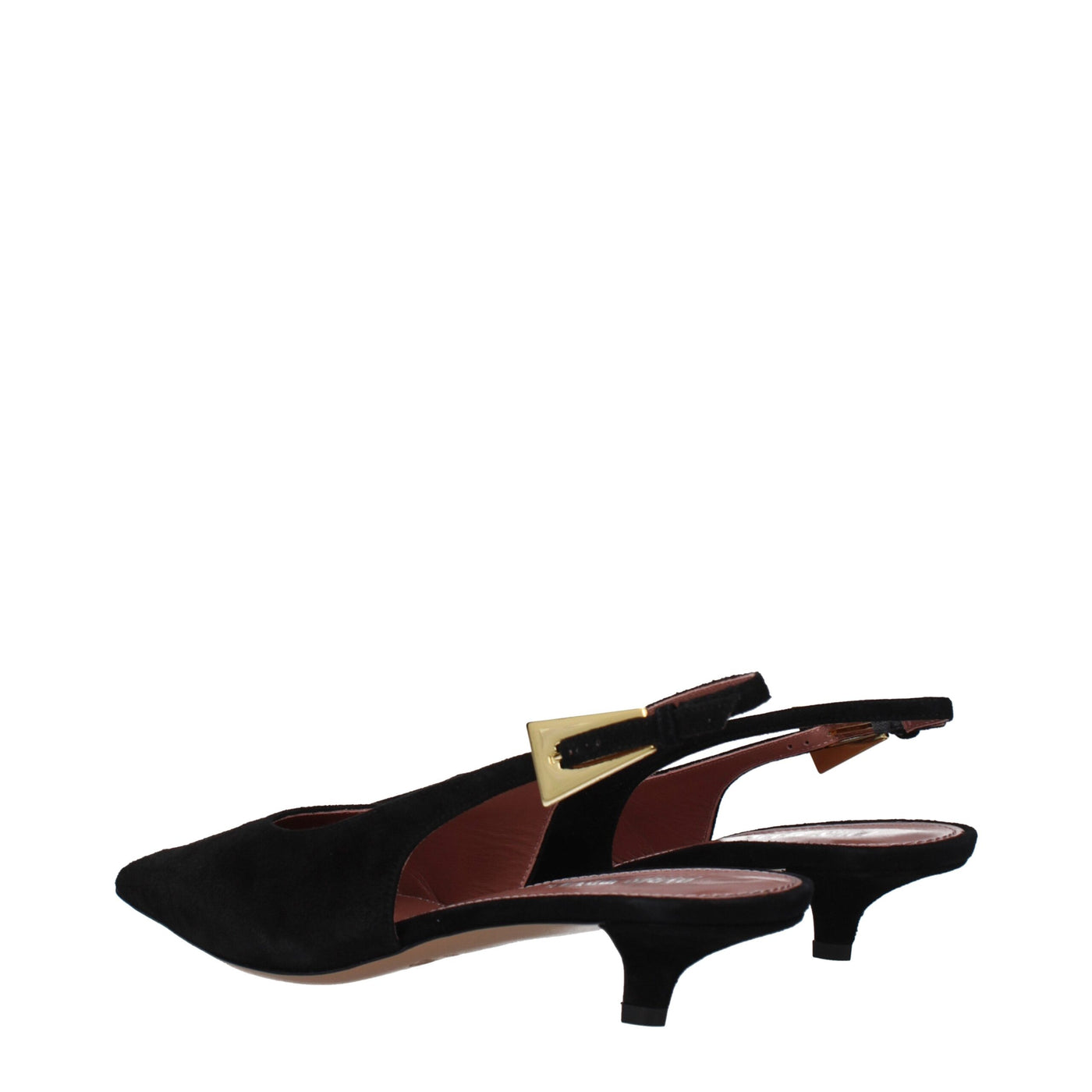 Escarpins à talons mi-hauts en cuir noir Paris Texas
