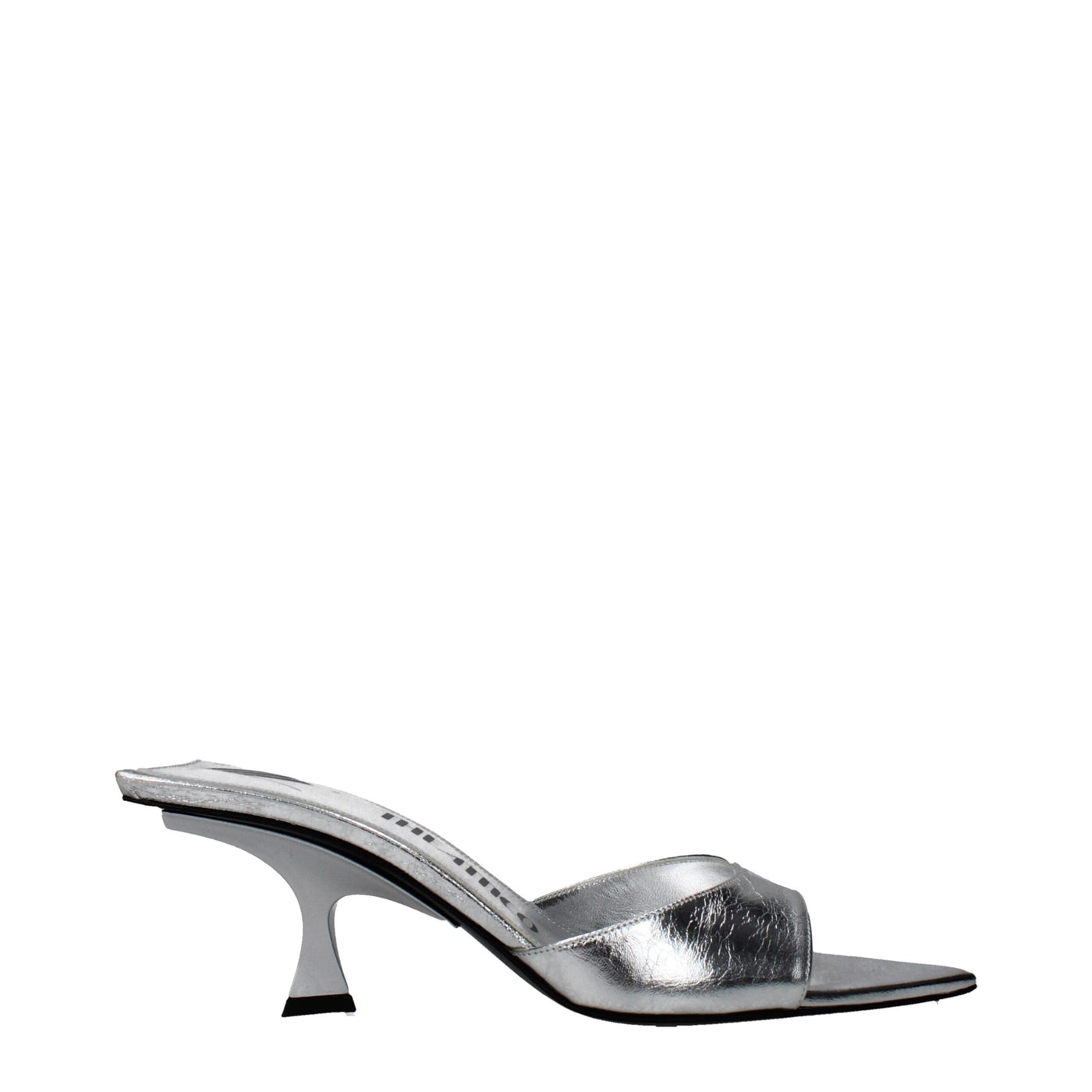 Sandales à talons aiguilles en cuir gris Attico