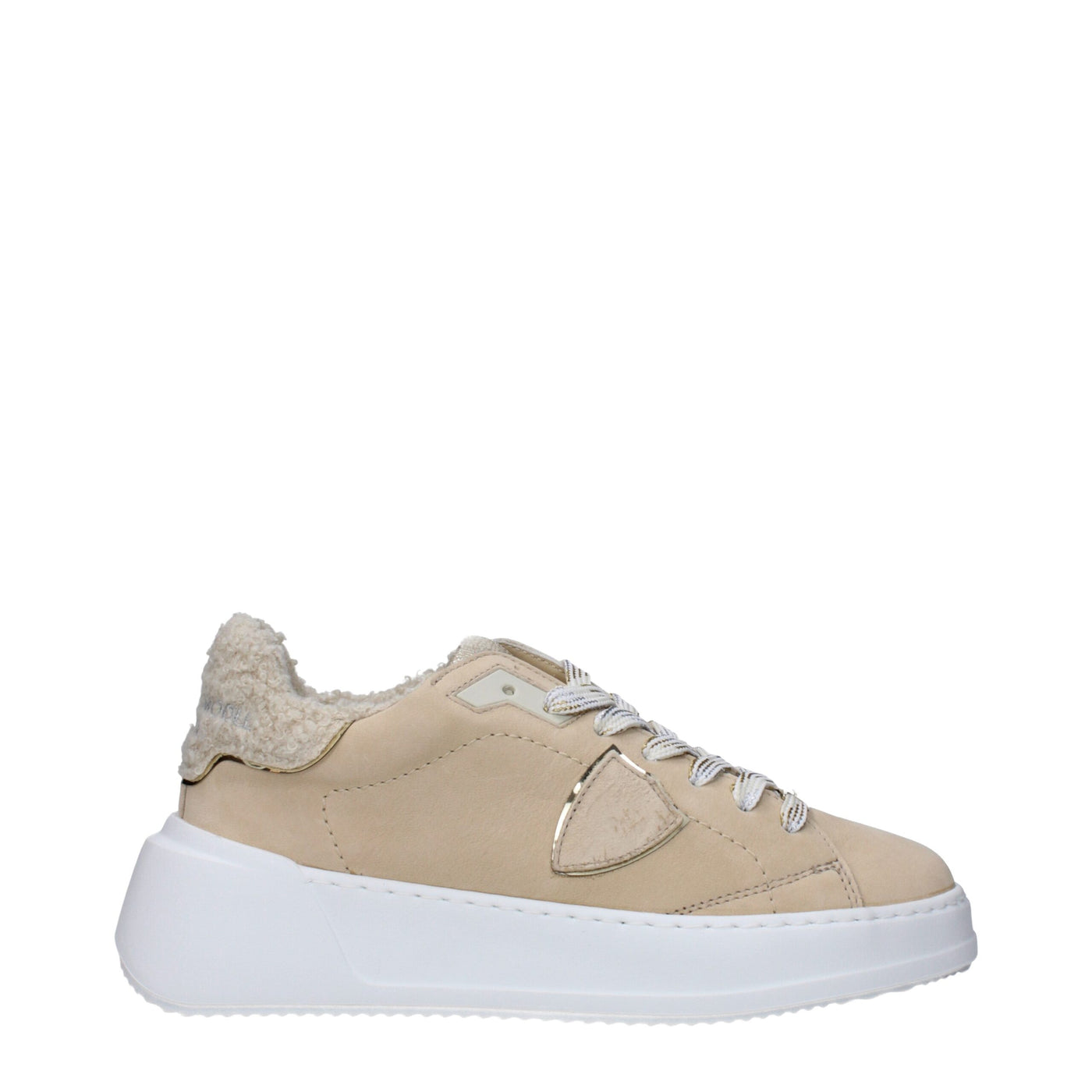 Philippe Model Beige Leren Lage Schoenen