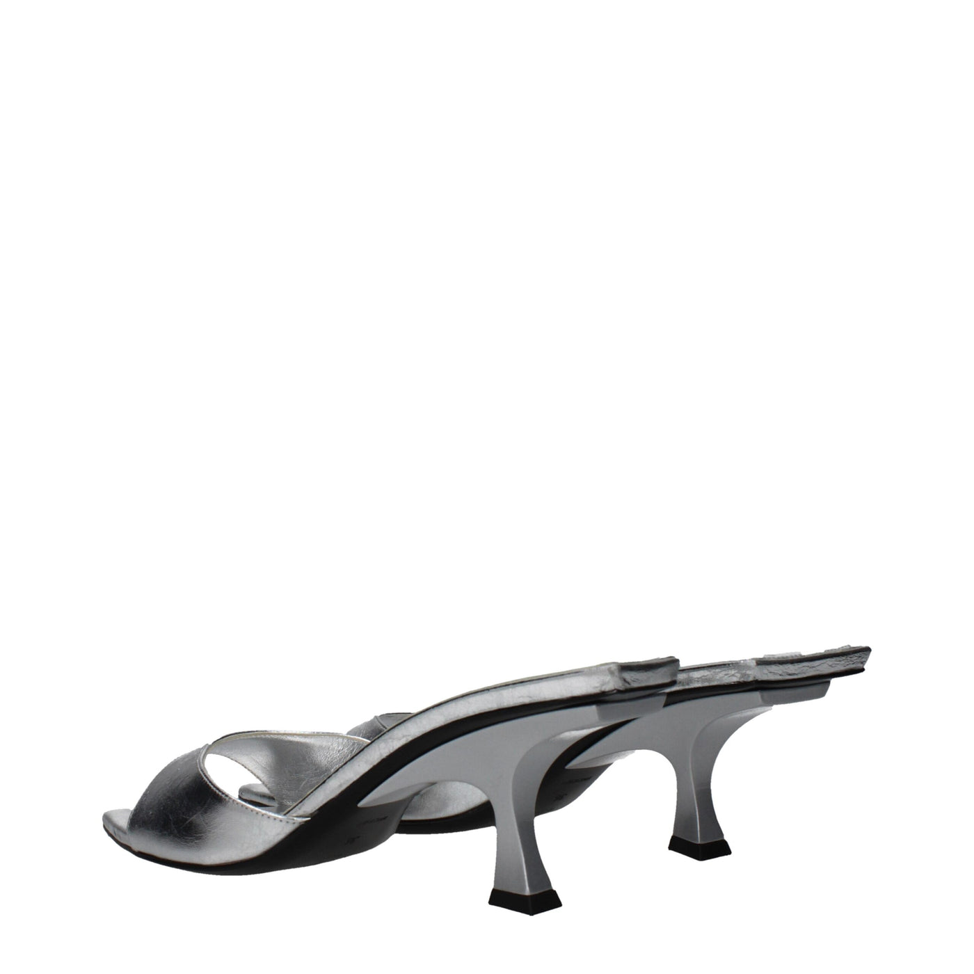 Sandales à talons aiguilles en cuir gris Attico
