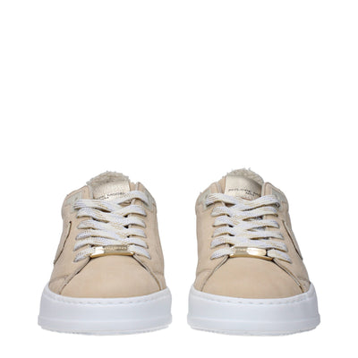Philippe Model Beige Leren Lage Schoenen