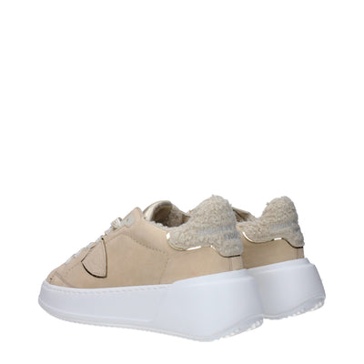 Philippe Model Beige Leren Lage Schoenen
