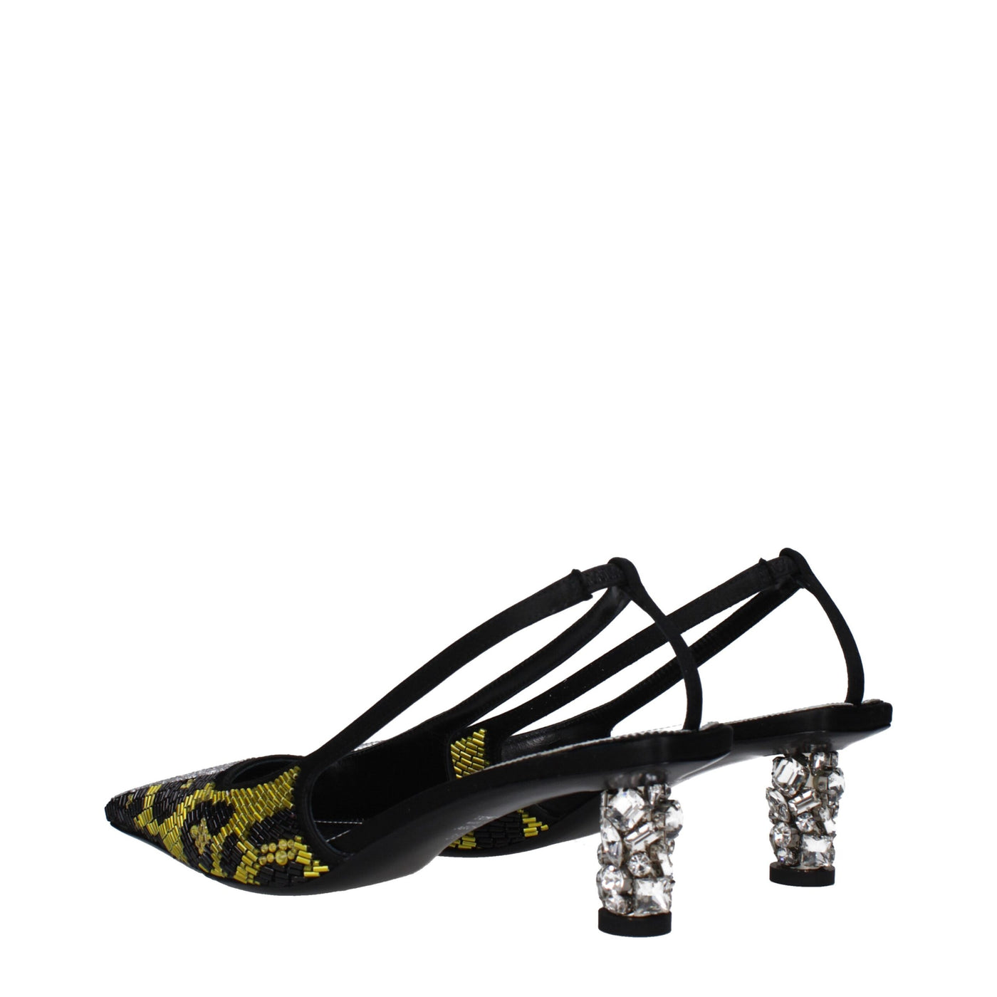 Sandales à talons aiguilles en satin jaune Tom Ford
