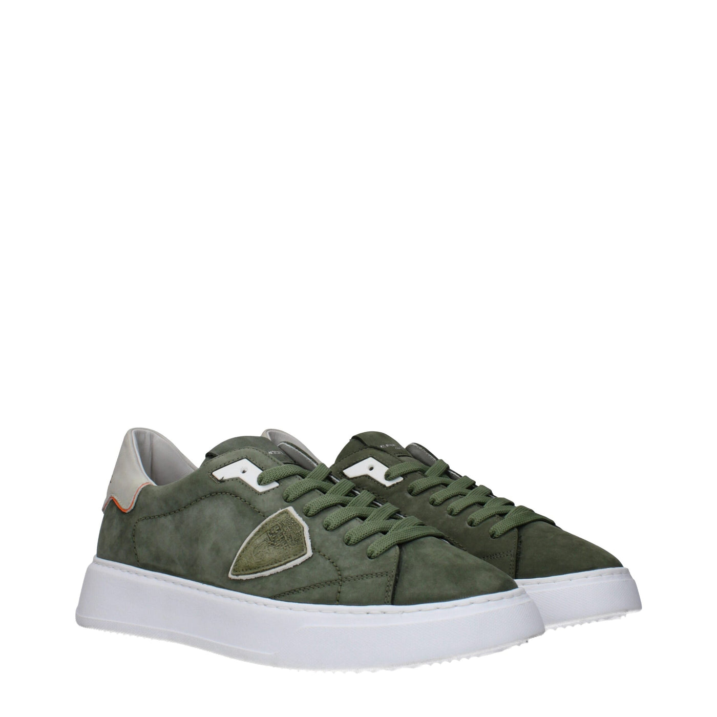 Philippe Model Groene Leren Lage Schoenen
