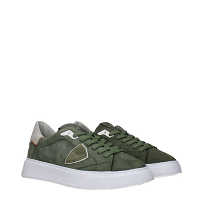 Philippe Model Groene Leren Lage Schoenen