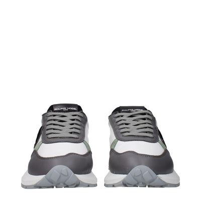 Philippe Model White Fabric Athletic Sneakers