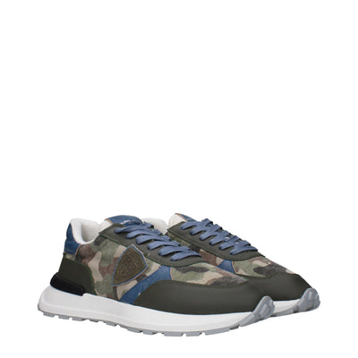 Philippe Model Groene Stoffen Sportschoenen