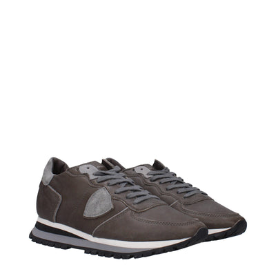 Philippe Model Grijze Leren Sneakers