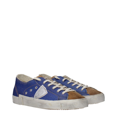 Philippe Model Blauwe Leren Lage Schoenen