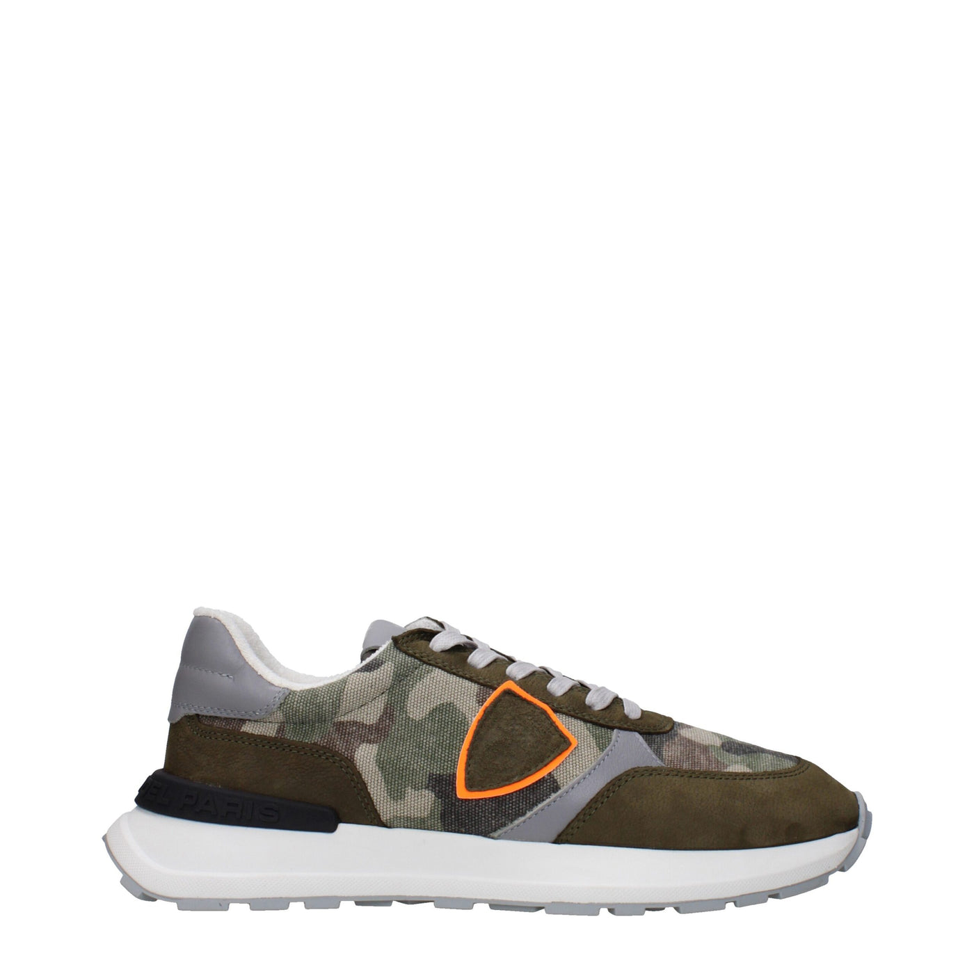 Philippe Model Groene Stoffen Dikke Sneakers