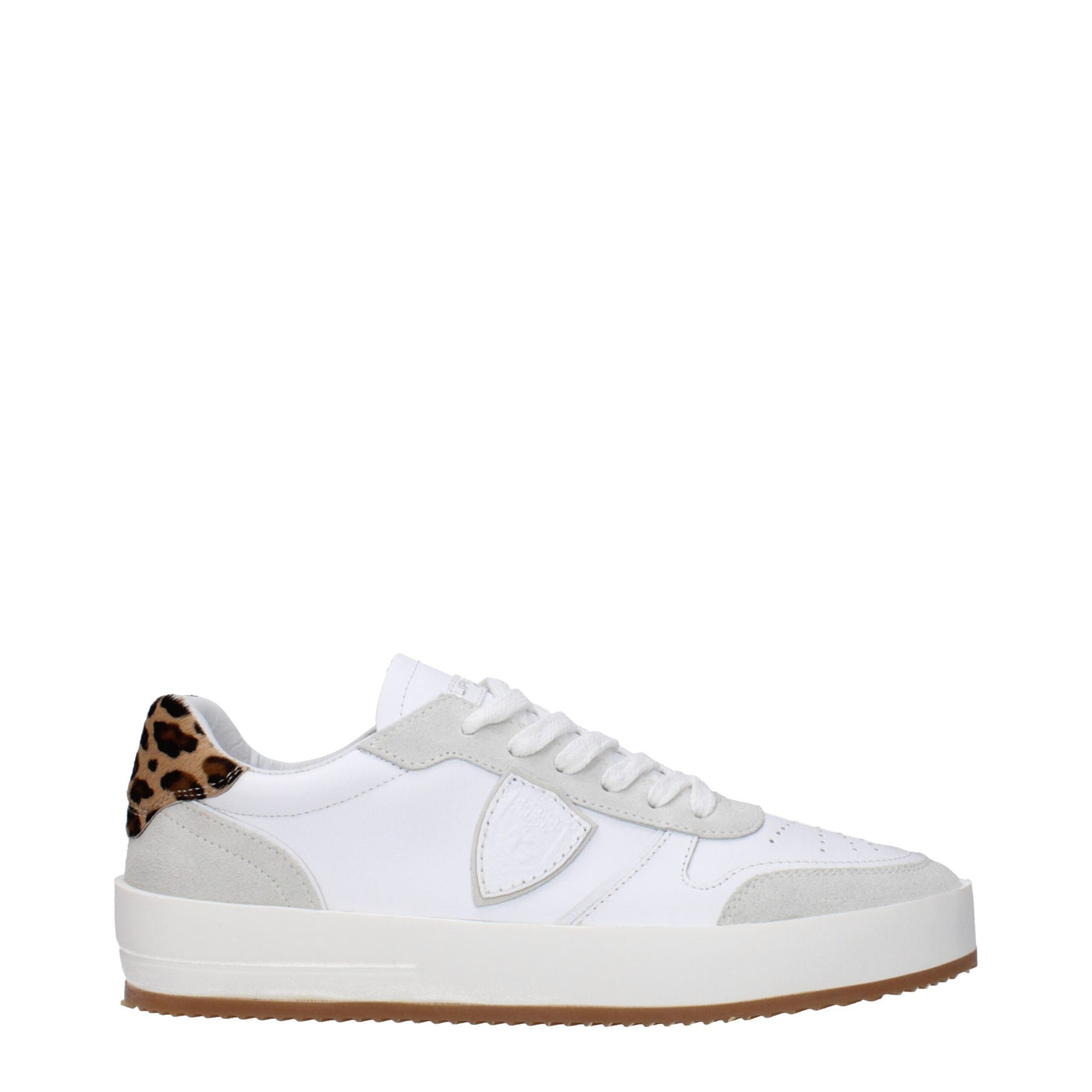 Philippe Model Witte Leren Lage Schoenen
