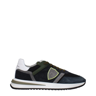 Philippe Model Blauwe Leren Lage Schoenen