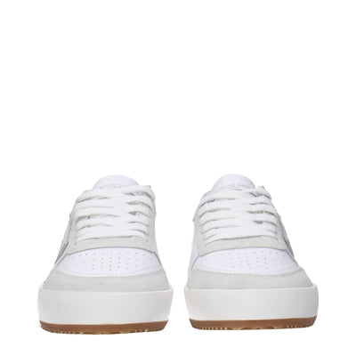 Philippe Model Witte Leren Lage Schoenen