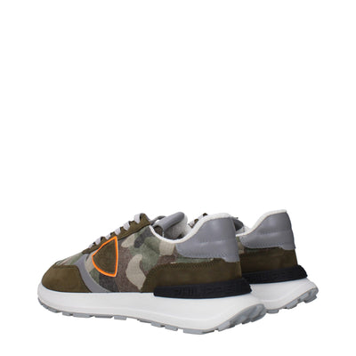 Philippe Model Groene Stoffen Dikke Sneakers