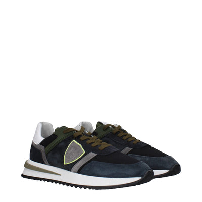 Philippe Model Blauwe Leren Lage Schoenen