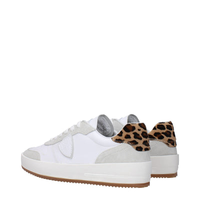 Philippe Model Witte Leren Lage Schoenen