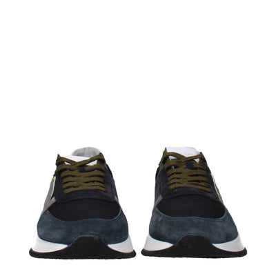 Philippe Model Blauwe Leren Lage Schoenen