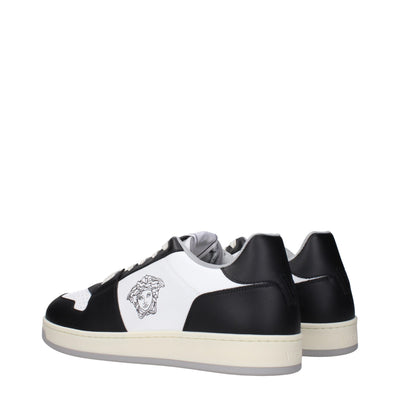 Baskets basses en cuir blanc Versace