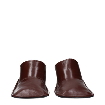 Mules en cuir rouge Jil Sander