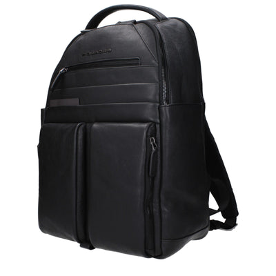 Sacs à dos en cuir noir Piquadro