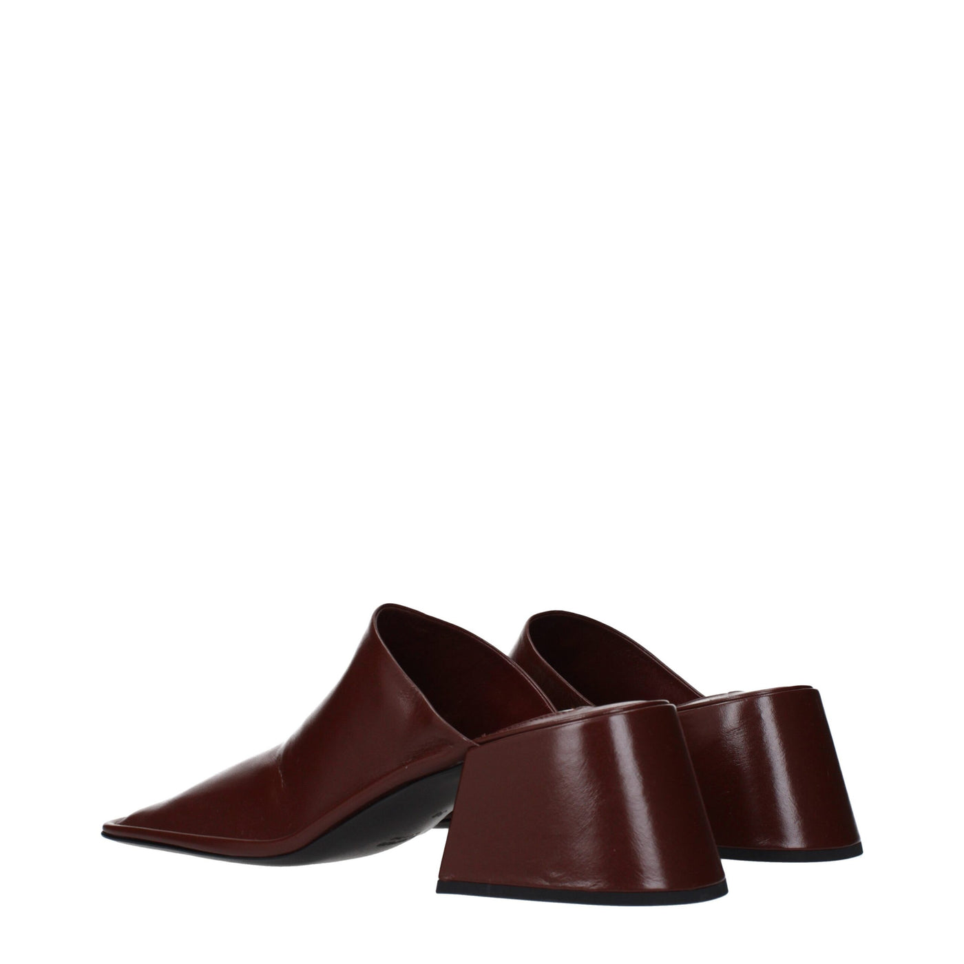 Mules en cuir rouge Jil Sander
