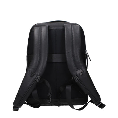 Sacs à dos en cuir noir Piquadro