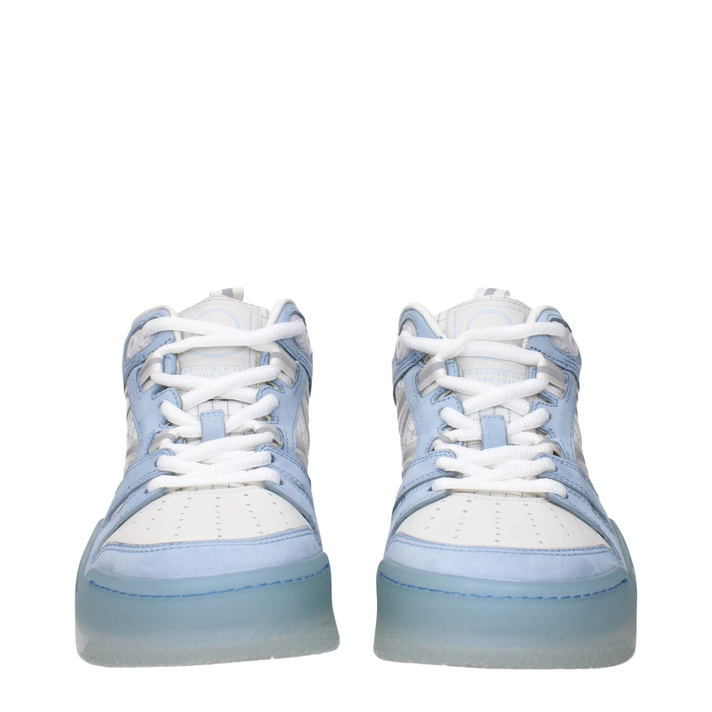 Baskets montantes en cuir blanc Moncler