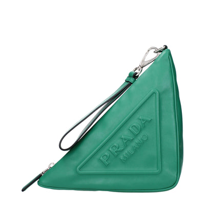 Pochettes en cuir vert Prada