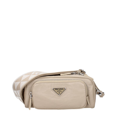 Prada beige leren crossbodytassen