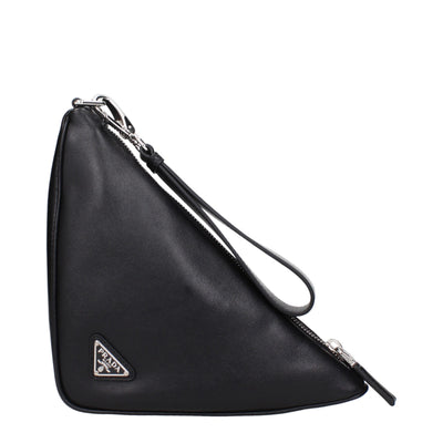 Pochettes Prada en cuir noir