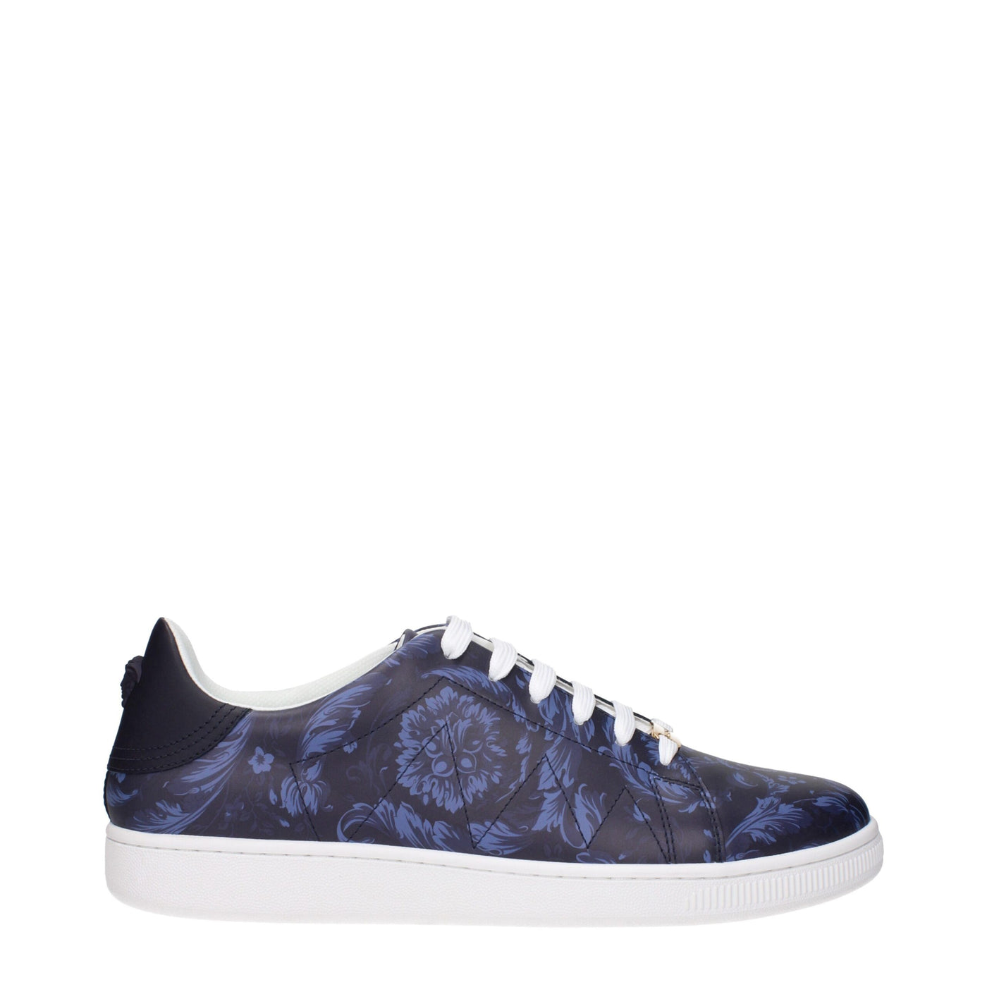 Versace Blauwe Leren Lage Schoenen