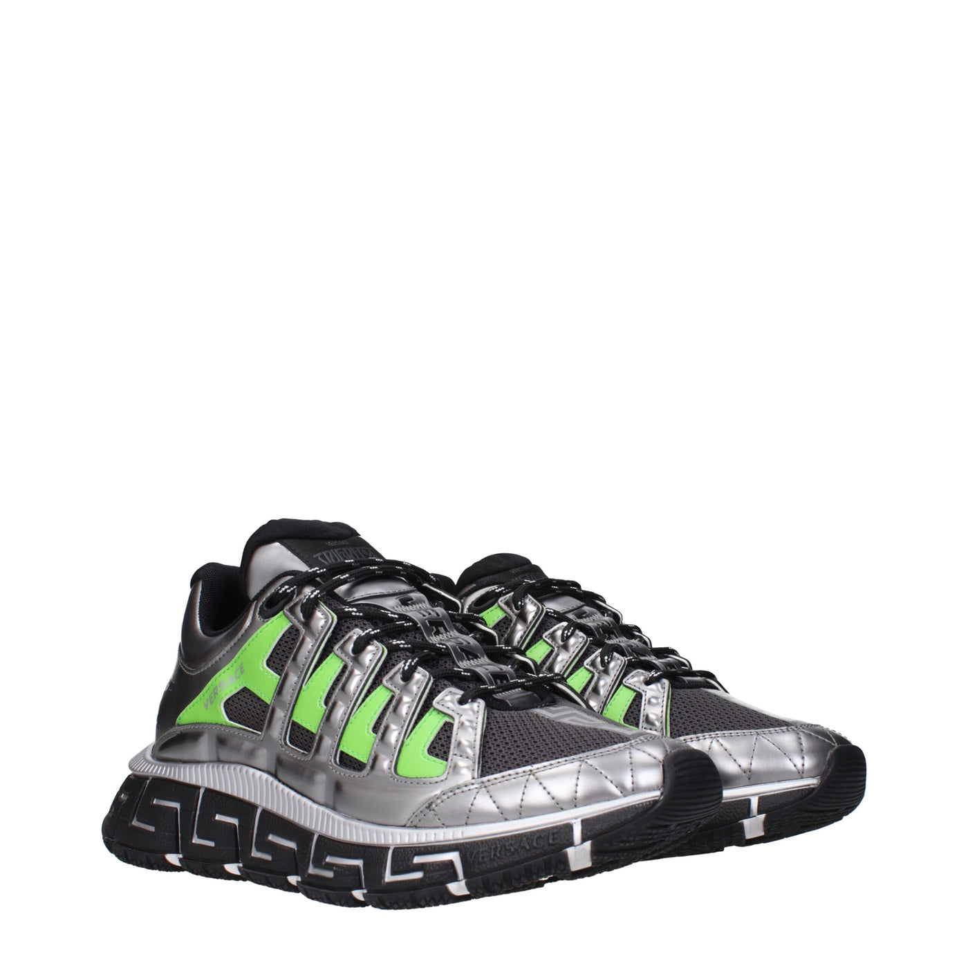Versace Grijze Stoffen Atletische Sneakers