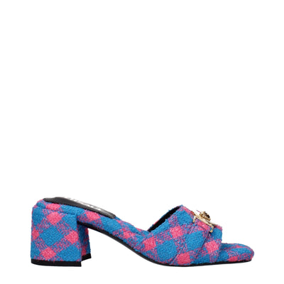 Versace blauwe stoffen platforms