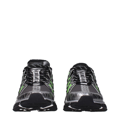 Versace Grijze Stoffen Atletische Sneakers