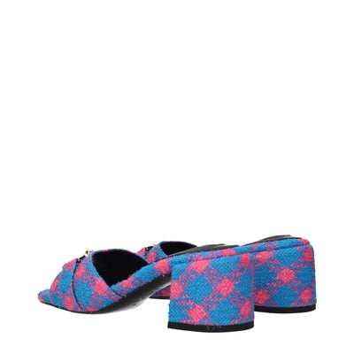 Versace blauwe stoffen platforms