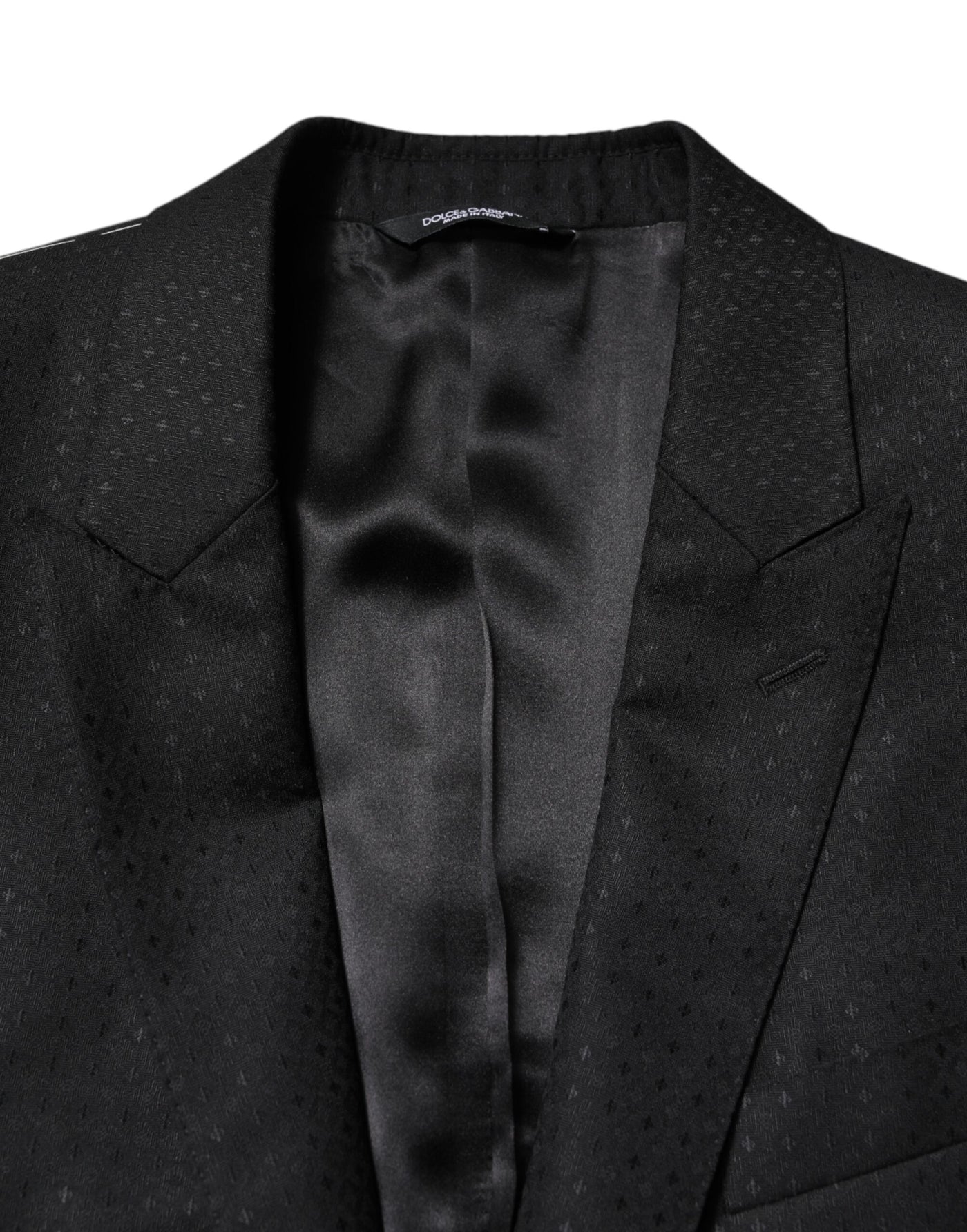 Costume 2 pièces simple boutonnage en jacquard noir Dolce &amp; Gabbana
