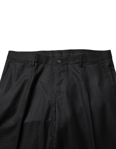 Costume 2 pièces simple boutonnage en jacquard noir Dolce &amp; Gabbana