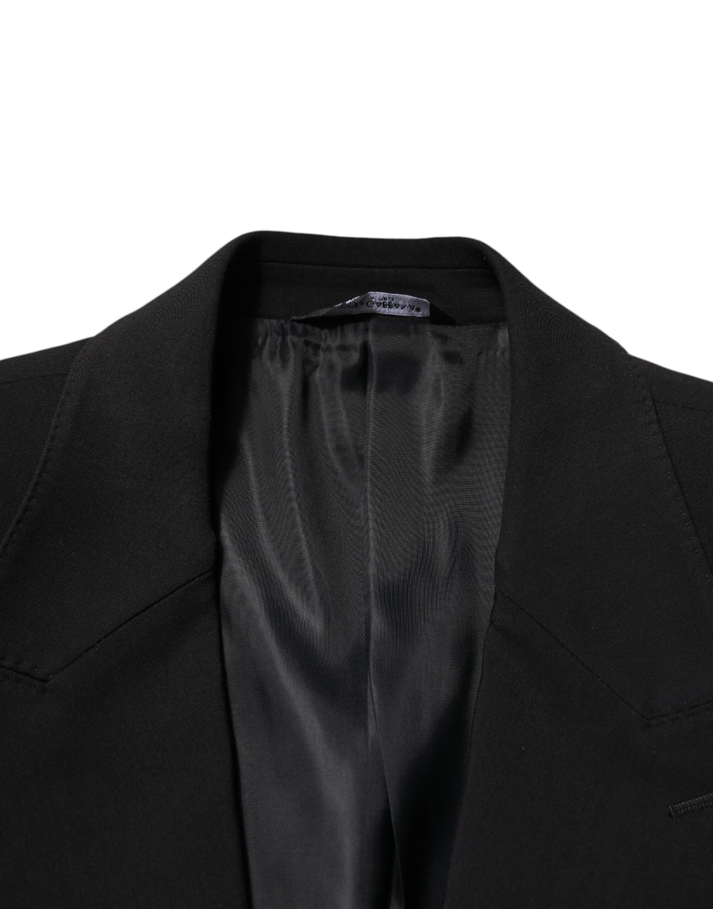 Costume 2 pièces simple boutonnage en coton noir Dolce &amp; Gabbana