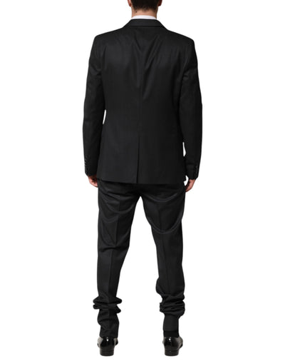 Costume 2 pièces simple boutonnage en laine gris foncé Dolce &amp; Gabbana