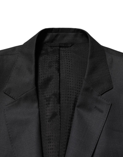 Costume 2 pièces simple boutonnage en laine gris foncé Dolce &amp; Gabbana