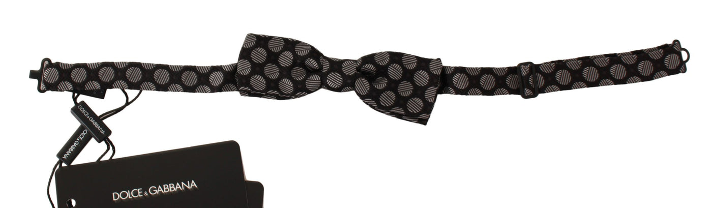 Dolce &amp; Gabbana Bruine Zijden Polka Dot Jacquard Heren Strik Papillon