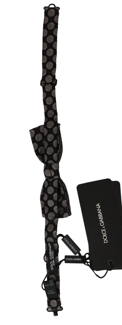 Dolce &amp; Gabbana Bruine Zijden Polka Dot Jacquard Heren Strik Papillon